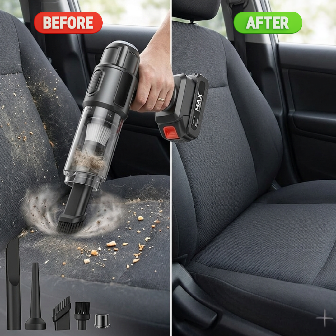 Cordless 3-in-1 Handheld Vacuum Cleaner – Powerful Rechargeable Vacuum, Air Duster & Inflator for Car, Home & Office