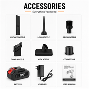 Cordless 3-in-1 Handheld Vacuum Cleaner – Powerful Rechargeable Vacuum, Air Duster & Inflator for Car, Home & Office