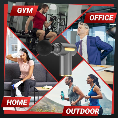 RelaxPro™ Deep Relief Massage Gun Full Body Pain Therapy for Men & Women Rechargeable & Silent Power