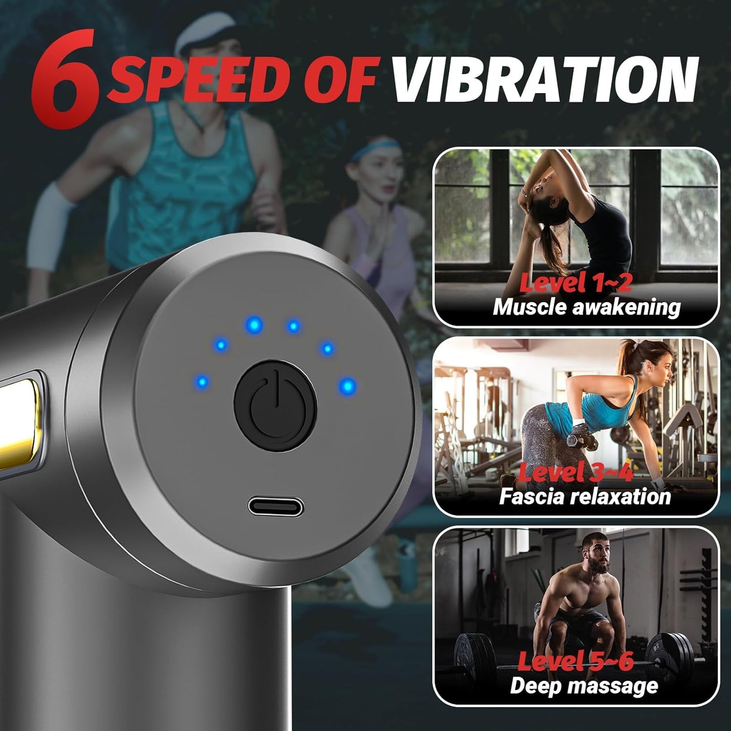 RelaxPro™ Deep Relief Massage Gun Full Body Pain Therapy for Men & Women Rechargeable & Silent Power