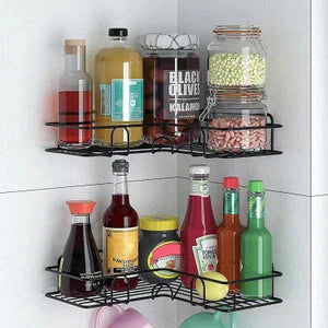 Set of 2 Bathroom & Kitchen METAL corner storage organizer for accessories